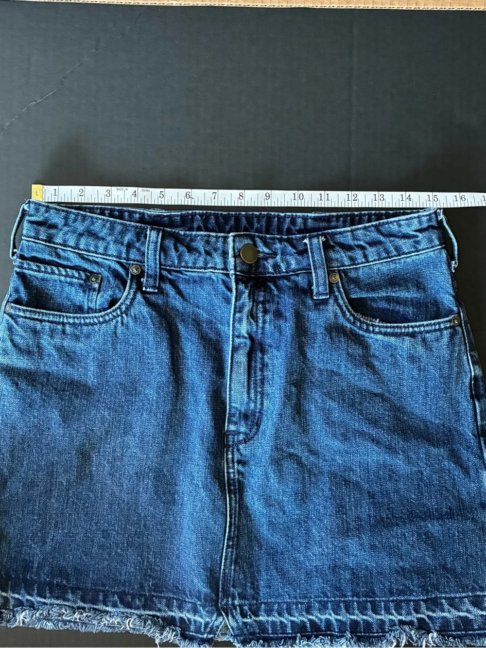 Free People Dark Denim distressed Mini Skirt women’s 6